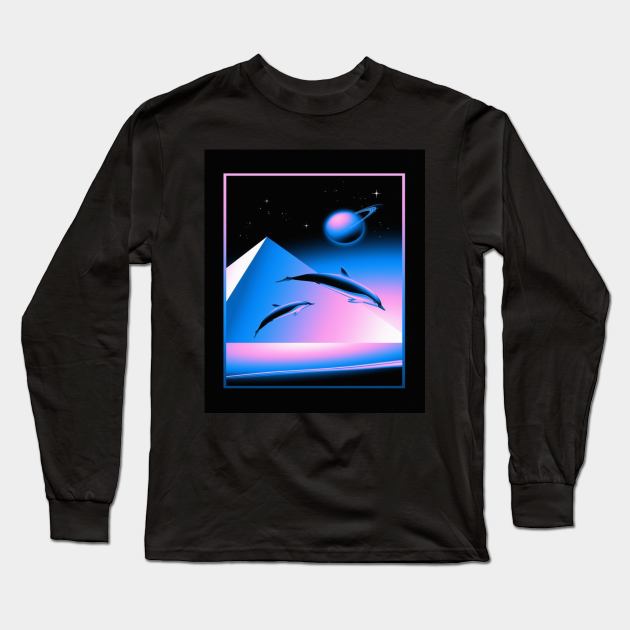 Retro Dolphins Long Sleeve T-Shirt by joshsmith